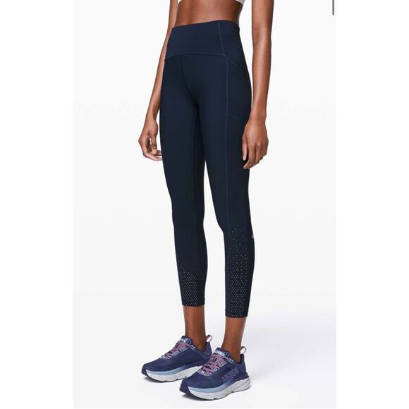 Lululemon Tightest Stuff Tights SIZE 4 True Navy Blue Run High Waist EUC - Picture 1 of 9